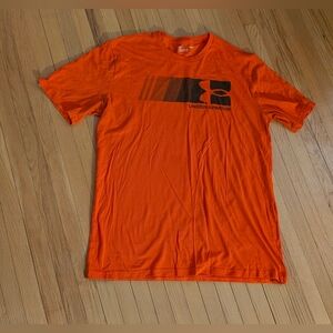 Under Armour Orange Short Sleeve Tee with Black Chest Graphic